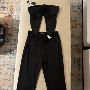 Fashion Nova Black Strapless Set